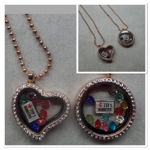 T1d diabetes medical alert Necklace rosegold